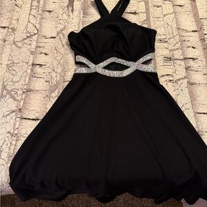 Speechless Black Dress with Silver Detailing